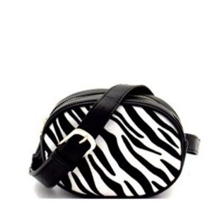 🆕️ Faux Fur Zebra Print Round Fanny Belt Bag